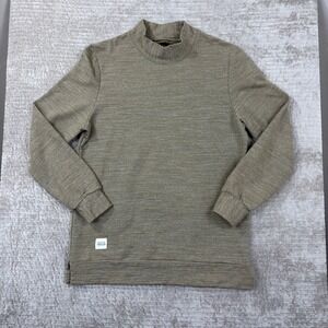 Native Youth‎ Mens XL Mock Neck Sweatshirt Olive Green Marl Textured Pullover